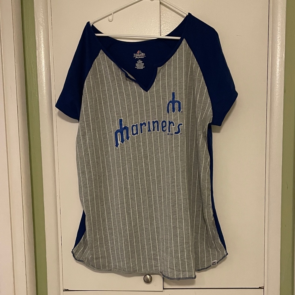 Majestic Mariners Gray and Blue Tee
